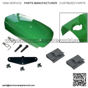 New Upper Hood with Assembled Fuel Door /Catch /Clips Fits John Deere 4300