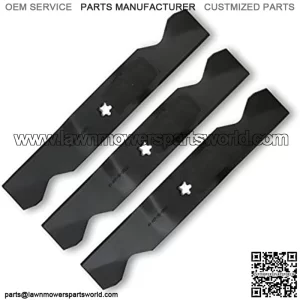 3 Pack Hi-Lift Lawn Mower Blades, 54 Inch Deck, Compatible with Craftsman, Poulan, Husqvarna, Replacement for PP24007, 187254, 187256, 532187254, 532187256