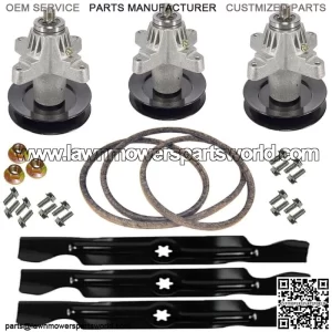 50" RZT Deck Rebuild Kit Blades Spindles Belt Mower Fits Cub Cadet Fits MTD