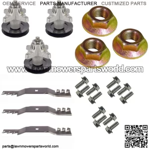 Mulch Blades/Spindle/Bolt Mower Deck Rebuild Kit For MTD Fits Cub Cadet RZT 50 R