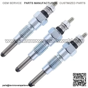 3PCS Glow Plugs M811937 MIU802457 for John Deere X495 X595 X740 X744 X748 X749 X750 X754 X758 1435 1023E 1025R 1026R 2025R 2026R 2305 2320 2030A 850D 855D Yanmar Engine 3TNV76 3TNM74 3TNV70