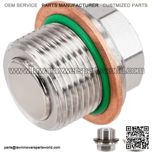 1 Pc M22x1.5 Stainless Steel Magnetic Engine Oil Drain Plug Fit for John Deere Gator, KTM Duke Adventure Supermoto, Ducati, Rolls-Royce, Replace DP027, M806544, 6004178