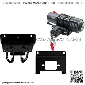 Winch Mounting Plate Compatible with 2015+ John Deere Gator RSX 850 | For use with 3500 LB Winch (With Factory Prerunner Bumper) | Steel Plating | Powder Coated Prevents Corrosion