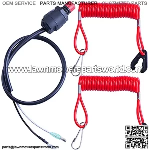 Universal Boat Outboard Lanyard Engine Motor Kill Urgent Stop Switch/Safety Lanyard Tether Cord 2 pcs Compatible with YamahaTohatsu Honda Outboard Motors, ATV Boat Bike