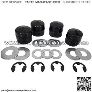 4PCS Front Wheel Axle Hardware Kit Replaces M143338 GX21931 R27434 Z9972H M123254 - Hub Caps Thrust Washers & E-Clips