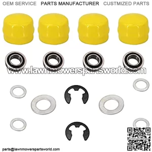 Front Wheel Bearings Axle Rebuild Kit for AM127303 AM127304 AM118315 AM35443 M40514 M123254 R27434 M143338 Wheels with 1.375" Rim and 0.750" Axle Sizes Pack-4