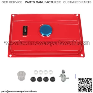 5 Gallon Universal Secondary Fuel Gas Tank Generator Petcock Filter Gauge Cap