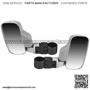 Side View Mirror Set for Yamaha Wolverine Rhino Viking IV 450 660 700 Grey (For: John Deere Gator HPX HPX815E)