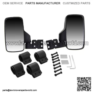 Side View Mirror Set for Polaris Ranger RZR XP 570 700 800 900 1000 Black (For: John Deere Gator HPX HPX815E)