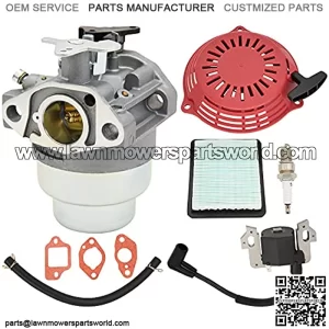 GCV160 Carburetor, Compatible with GCV160A GCV160LA GCV160LE HRB216 HRR216 HRS216 HRT216 HRZ216 Lawn Mower GCV160 Carburetor kit + Air Filter Spark Plug Recoil Pull Starter Ignition Coil
