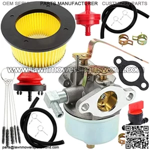 Carburetor + Air Filter 30604 30727 Kit Compatible for Tecumseh 631921 631070 631070A 631074 631245 631820 632284 H25 H30 H35 H40 Engine Carb Chipper Shredder Tiller Generator Snowblower
