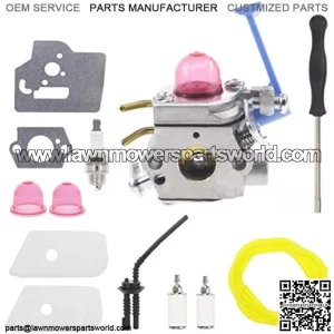 C1Q-W40A Carburetor for Husqvarna 124L 125E 125C 125L 125LD 125R 125RJ 128C 128L 128LDX 128R 128RJ 128DJX Craftsman String Trimmer with 545081897 Fuel Line Tune Up Kit