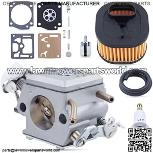 Carburetor for Husqvarna 372XP 365 362 372 371 Chainsaw Replacement Parts, Carburetor + Air Filter + Spark Plug + Carburetor Repair Kit Replaces 5032818-01 503 28 32-03