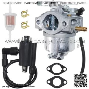 AM122006 Carbruetor with AM120732 Ignition Coil Replaces John Deere AM122006, AM121391, AM118740 for John Deere 4X2, 6X4 Gators, Diesel Gator, Trail Gator, Worksite Gator, PC2387