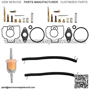 Carburetor Rebuild Repair kit Fuel Filter Fit for John Deere Mower 345 425 445 - FD620 FD620D MIA11386 MIA12362 AM118872