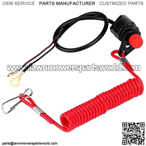 Universal OutBoard Kill Switch Keys Motorcycle Outboard Lawn Mowers Emergency Engine Kill Stop Switch W/Tether Lanyard Cord