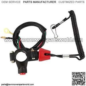 Engine Kill Stop Switch, Motorcycle Engine Stop Lanyard Safety Engine Kill Stop Cord for Motorcycle Outboard Lawn Mowers