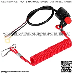 Outboard Engine Kill Switch, Emergency Engine Kill Switch, Motorcycle Outboard Lawn Mowers Emergency Engine Kill Stop Switch W/Tether Lanyard Cord