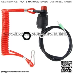 Boat Outboard Switch Engine Motor Lanyard Kill Urgent Stop Button, Safety Connector Cord Compatible for Yamaha Suzuki Honda Tohatsu Hidea