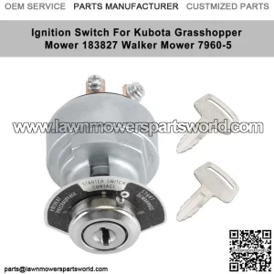 Ignition Switch W/2 Keys 1E013-63590 Fits For Kubota Grasshopper Mower 183827 UE