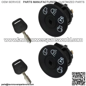 Ignition Switch w/ Key 2PK Fits John Deere Lawn Mower Tractor L120 L130 LY18 G11