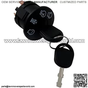 583068901 532175566 539107541 532189687 175566 163968 Starter Ignition Key Switch for Sears Craftsman AYP Husqvarna Jonsered Dixon 2 Keys & Free Carabiner
