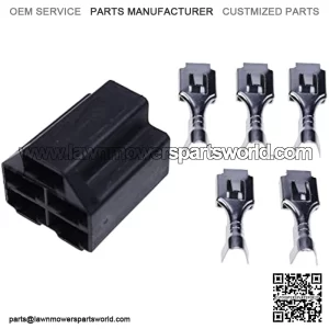 M90206 Ignition Key Switch Connector with Terminals Compatible with John Deere EZTrak Ztrak Quiktrak Gator TCA22740 TCA15075 AM101561