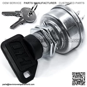 Ignition Switch fits John Deere Gator 4x2 4x4 6x4 SR95 Military CS CX TH TS TX RSX XUV RSX850i RSX860i XUV620i XUV625i XUV825i XUV850D - Sport Turf E-Gator HPX - 3 Keys & Free Carabiner