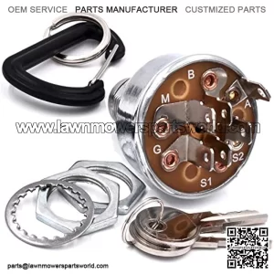 Starter Ignition Switch fits John Deere Gator 4x2 4x4 6x4 SR95 HPX TH CS CX TS TX XUV620i XUV625i XUV825i XUV850D XUV 620i 625i 825i 850D Military Turf E-Gator w/2 Keys & Free Carabiner