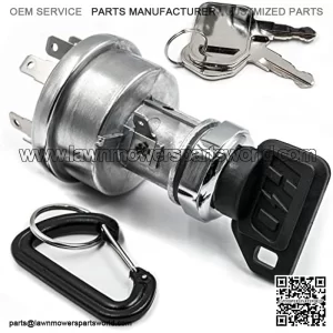 Ignition Switch fits John Deere Compact Utility Tractors: 3120 3203 3320 3520 3720 4105 4120 4210 4310 4320 4410 4510 4520 4610 4710 4720 + Upgraded Umbrella Key, 2 Spare Keys & Carabiner