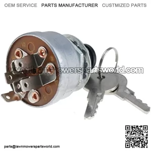 Ignition Switch AM101561 TCA22740 AM107076 TCA15075 Compatible with John Deere 130 160 165 170 175 180 185 240 245 260 265 285 320 500, Silver