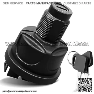 Ignition Switch with Keys AUC15805 Fit for John Deere 636M 648M 652M 652R Quik-Trak Mowers Z915 Z920 Z930 Z950 Z960 Z970 Ztrak Mowers 2020A 2030A Replace AUC13979 TCA26088 TCA24615