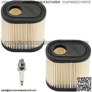 Powtol 36905 for Tecumseh Air Filter RJ19LM Spark Plug Kit for Toro Recycler 22 6.5HP 20016 20017 20018 Lawn Mower (Pack of 2)