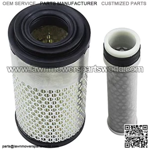 Air Filter Outer & Inner for Kubota 6C060-99410 6A100-82630 6A100-82632 6C060-99410 6C06099410 6A10082630 6A10082632 AF25745 PA4632 Kubota 32721-58242 32721-58240 PA4633 Lawn Mower