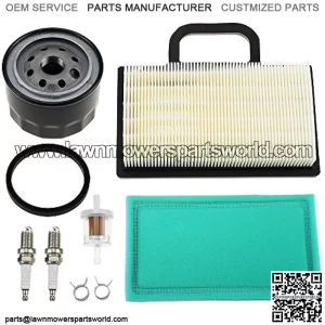 698754 273638 Air Filter 691035 Fuel Filter 696854 Oil Filter Spark Plug for Briggs and Stratton 499486 499486S Intek Extended Life Series V-Twin 18-26 HP Lawn Mower