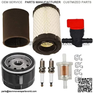 Air Filter Pre Filter Oil Fuel Filter Spark Plug Shut Off Value Tune Up Kit Replacement for 796031 594201 591334 797704 John Deere MIU1303 GY21435 MIU13963 Lawn Mower