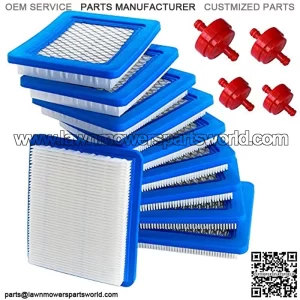 10 Pack 491588S Air Filter + 394358 Fuel Filter Compatible with 491588 4915885, Toro 20332, Craftsman 33644, Pro Performance for Push Lawn Mower