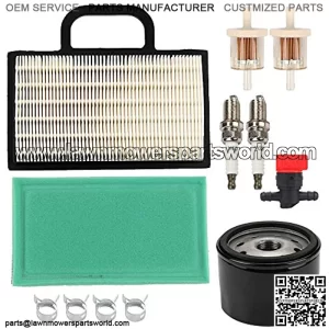 698754 273638 Air Filter with Oil Fuel Filter for BS 499486S 695667 273638S Intek Extended Life Series V-Twin 18-26 HP Lawn Mower Tractor