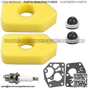 698369 Air Filter + 694394 Primer Bulb for BS 550 weedeater mower 4216 5088 5099 5086K 5088H 3.5-4.5 HP Classic Sprint Quattro Engine Replace for MTD 490-200-0011