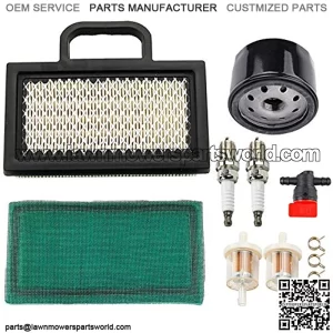 MIU11286 Air Filter with AM125424 Oil Filter for LA120 LA130 LA135 LA140 LA145 LA150 X130R X140 X155R X165 D130 D140 L111 L118 L120 Lawn Mower Tractor Snow Blower AM116304 Fuel Filter
