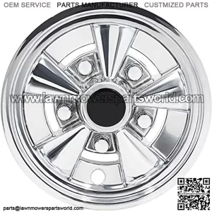 (Set of Four) 10 inch Rally Classic Golf Car Wheel Covers/Hub Caps (Chrome)