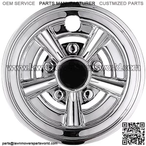 Pack of 4 Golf Cart Wheel Covers Hub Cap 8" 5-Spoke for EZGO Club Car Yamaha Easy Snap-in Chrome Finish US Delivery