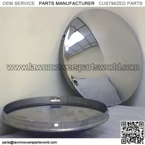 Set of 4, R2512-x4, 8" Dia. StainleSteel Baby Moon Hub Cap for Trailer, Dollies, Golf Cart, Lawn Mower, etc.