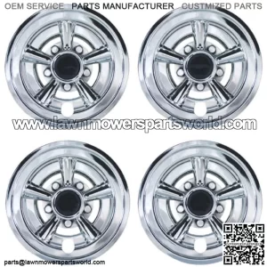 Golf Cart 8" Chrome SS Wheel Covers Hub Caps Set of 4