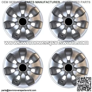 Set of 4 Golf Cart 8" Drifter Silver Wheel Covers Hub Caps Universal Fit