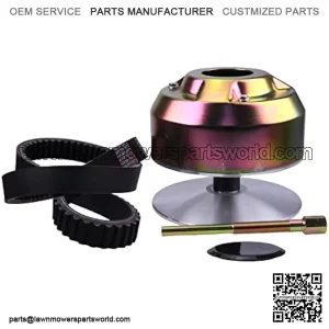 Primary Drive Clutch AM140985 & Belt & Puller Compatible with John Deere 4X2 Gator, Trail Gator, Worksite Gator, 1200A Bunker and Field Vehicle 18 MPH AM128794