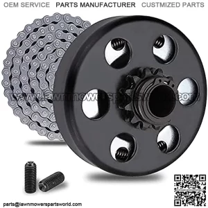 12T Centrifugal Clutch 3/4 Bore 12 Tooth with 35 Chain for Go Karts/Mini Bike/Lawnmower Fun Kart 2-7 HP Engine Replacement for GX160 GX200 GX140 GX120 GC160 GC19