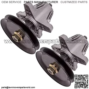 2x Spindle Assenbly 42" Deck for Craftsman TROY BILT 918-06991 618-06991 918-06989 w/PULLEY