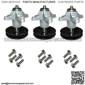 Set of 3 Spindle Assemblies w/ Hardware for MTD Fits Cub Cadet Troy-Bilt 54" Mow