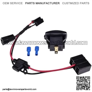 USB Charger Kit with Plug & Play Wire Harness AM117324 AM131969 AM116712 TCA22740 Compatible with John Deere Gator TX TH CS CX TS, TX Military TH 6x4 CS CX TS, UTV XUV 4x4 4x2